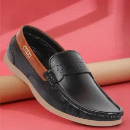 Fausto Men's Black Casual Loafers-image-95