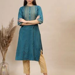 Aurelia Blue Embroidered Kurta-picture-27