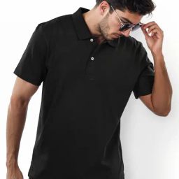 celio Celio* Black Regular Fit Polo T-Shirt-picture-10