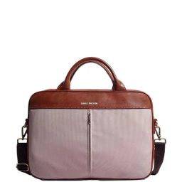 Gauge Machine Beige & Brown PU Laptop Messenger Bag-image-46