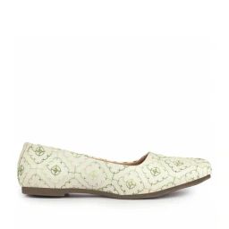 Fausto Women's White & Green Casual Loafers-image-69