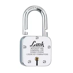 Link 65 mm Brass BCP Finish with 3 Keys Padlock (Pack of 2 Pcs) image 1
