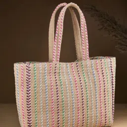 Fabindia Multicoloured Striped Tote-picture-42