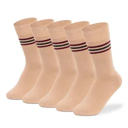 Supersox Kids Pack Of 5 Striped Cotton Calf-Length Socks-62