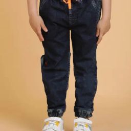 Tales & Stories Boys Dark Blue Cotton Printed Jeans-image-81