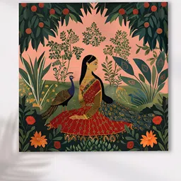 Art Street Green & Pink Floral & Botanical Printed Canvas Wall Art-image-90