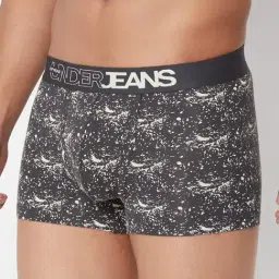 UnderJeans by Spykar Grey Printed Trunks image 3