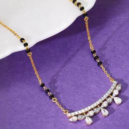 GIVA Lab Grown Diamond 14k (585) Gold Mangalsutra for Women-picture-3