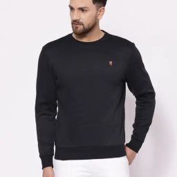 Red Tape Black Regular Fit Solid Sweatshirt-12