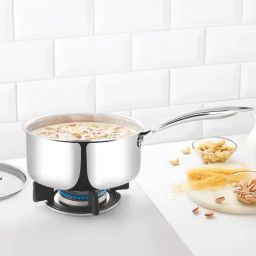 Borosil Silver Stainless Steel Sauce Pan - (2100ml)-image-6