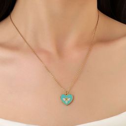 SALTY Baby Dragon Gold-Plated Heart Shaped Pendants with Chains-image-73