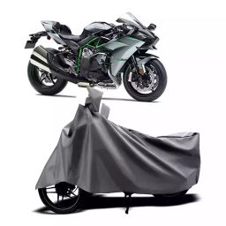 Auto Pearl Two Wheeler Cover with Bag for Kawasaki Ninja H2, Silver-image-73