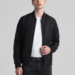 Jack & Jones Jet Black Regular Fit Bomber Jacket-48