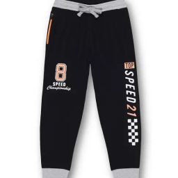 3PIN Boys Black Cotton Graphic Joggers-image-69
