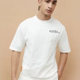 Kappa White Cotton Regular Fit Printed T-Shirt-image-11