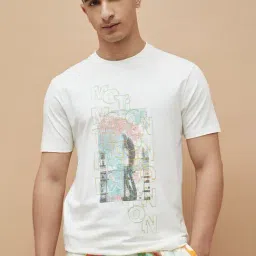 Kappa White Regular Fit Printed T-Shirt-image-101