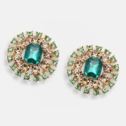 Sohi Gold Plated Party Designer Stone Stud Earrings-12