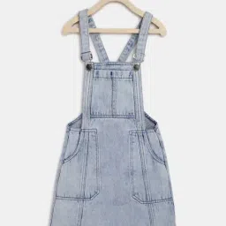 Tales & Stories Kids Blue Cotton Regular Fit Dungaree-image-39