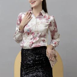 PURYS White & Pink Printed Shirt-picture-26
