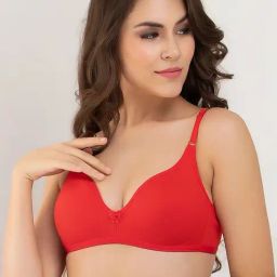 Clovia Red Non Wired Non Padded T Shirt Bra-image-43