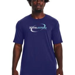 Under Armour Blue Cotton Regular Fit Logo Printed Sports T-Shirt-image-46