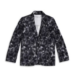 Cavio Kids Black & White Printed Full Sleeves Blazer with T-Shirt-image-23
