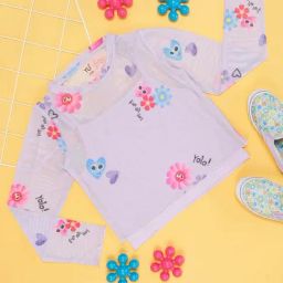 YU by Pantaloons Kids Lilac Cotton Floral Print Full Sleeves Top-picture-19