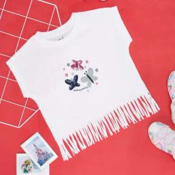 YU by Pantaloons Kids White Cotton Printed Top-image-47