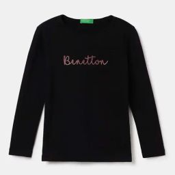 United Colors of Benetton Kids Black Cotton Printed Full Sleeves T-Shirt-picture-26