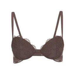 Guess Brown Self Design Push Up Bra-picture-8