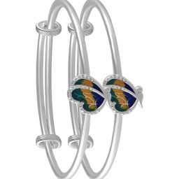 Rihi by P.C. Chandra Jewellers Pure 925 Sterling Silver Butterfly Kids Bangle Pair-45