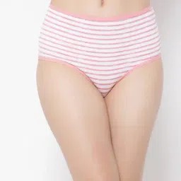 Clovia White Cotton Striped Hipster Panty-picture-11