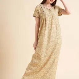 Sweet Dreams Beige Printed Nighty-picture-18