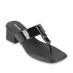 Walkway Women's Black T-Strap Sandals-image-67