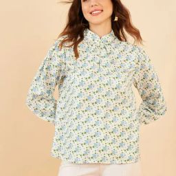 Marie Claire White Floral Print Top-image-68