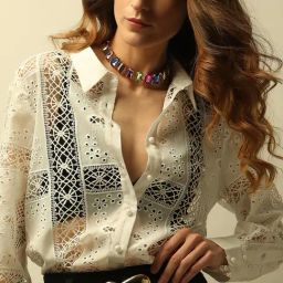 Vero Moda White Self Design Shirt-image-90