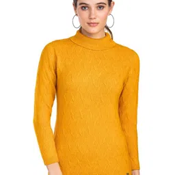 Moda Elementi Women Cable Knit Woollen Pullover-image-12