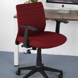 Nilkamal Thames Maroon PU Foam Low Back Chair-22