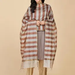 Fabindia Brown & Grey Printed Dupatta-picture-19