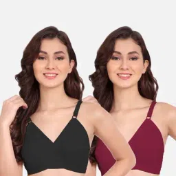 FIMS: Fashion is my Style Black & Maroon Everyday Bras - Pack Of 2-image-68