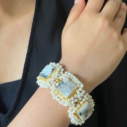 Johori Natural Durzi White & Black Bracelet for Women-24