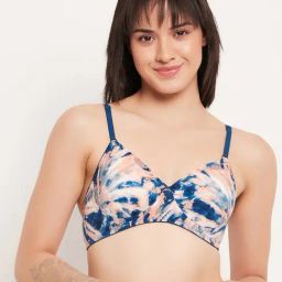 Clovia Blue Tie & Dye T-Shirt Bra-image-38