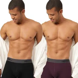 Freecultr Pot Black & Sangria Wine Comfort Fit Trunks - Pack of 2-picture-19