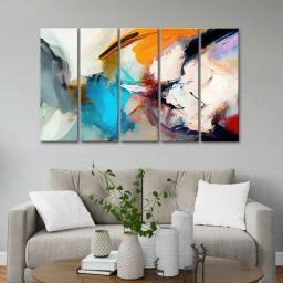 999Store Printed Multicolor MDF 5 Panels Wall Art-76