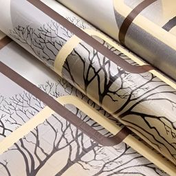 Aura Grey & Cream-Colored Printed Self Adhesive Wall Sticker-34