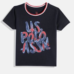 U.S. Polo Assn. Kids Boys Brand Logo Print Knitted Pure Cotton T-shirt-image-31