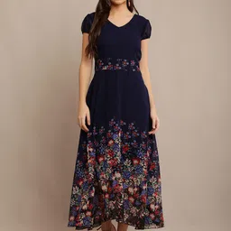 Raabta Fashion Women Floral Print Georgette Maxi Dress-image-10