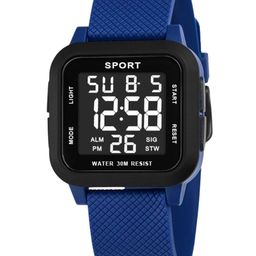 Poshi Men Square Dial Abs Strap Watch with Adjustable Clasp-2