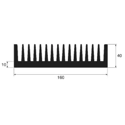RS PRO Heatsink, Universal Rectangular Alu, 0.65K/W, 150 x 160 x 40mm, 2342457-29