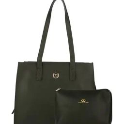 Gio Collection Dark Green Solid Shoulder Bag with Pouch-image-17